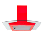 SIA CGH60RD 60cm Red Curved Glass Chimney Cooker Hood Kitchen Extractor Fan