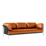 HAY - Can 3 Seater - Chrome Base - Black Canvas - Cat.6 - Sense Cognac - Sofaer - Ronan & Erwan Bouroullec - Brun