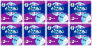 88 x Always Ultra Sanitary Towels Long With Wings Size 2 Odour Lock & Leak Guard