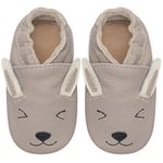 IceUnicorn Chausson Cuir Bébé Chausson Bebe Chaussons Cuir Souple Bébé Fille Garçon Premiers Pas Mignon Chausson Bébé 0-6 Mois-3 Ans(Gris Lapin, 2-3 Ans)