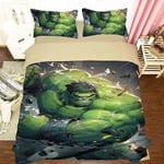 I490 Lakanat Marvel Bed Covers Vuodevaatteet Setti, The Incredible Hulk Cover Modern Printe_200x200cm 78x78in