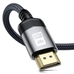 Cable Hdmi 2.0 Tresse Haute Vitesse 4K @ 60Hz 2K @ 144/165Hz Arc,Hdr,3D,Compatible Tv,Blu-Ray,Ps4/5,Xbox One,Projecteur,Barre De Son,Sky Q,Pc,Moniteur,Ordinateur Portable