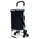 Chariot de courses pliable monte escalier aluminium avec sac isotherme noir VOUNOT