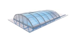 Abri de piscine Horizon - 6,47x3,50 m - polycarbonate alvéolaire 8 mm - Couleur Ral7037 Gris  - ECO207