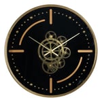 BigBuy Home Wall Clock Black Gold Iron 46 x 7 x 46 cm