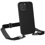 Silicone Phone Chain for Apple iPhone 15 Pro Max Case Cover Band Black