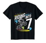 Youth Funny 7 Year 7th Birthday Old Seven BMX Bike racing bicycle T-Shirt