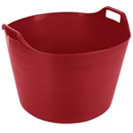 75L Flexi Tub Plastic Trug Bucket Garden Flexible Storage Container Feed, Red