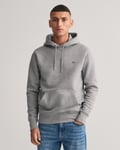 Gant Mens Regular Fit Shield Logo Pullover Hoodie - Melange material_cotton - Size 4XL