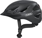 ABUS Casque de ville Urban-I 3.0 - Casque de vélo avec feu arrière, visière et fermeture magnétique - pour hommes et femmes - Titan (grisâtre), taille S