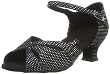 Diamant 144-011-183, Chaussures de Danse de salon Femme, Noir (schwarz-silber), 39 1/3 EU