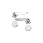 Ouvre&deco - Poignée de porte intérieure design en Aluminium anodisé argent F1 sur rosace système variostar Basic ronde Clé l, venus