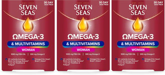 180 x Seven Seas Omega-3 & Multivitamins Woman, With Biotin and Iron, 30-Day Duo