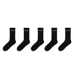 Jack and Jones Men 5 Pack Crew Socks Black 7-11