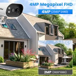 SriHome 4MP Security Camera System Wireless Home WiFi Night Vision Solar Panel