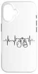 Coque pour iPhone 16 Tenue d'entraînement de boxe Boxer Heartbeat Heartline ECG