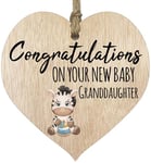 Grandparents to Be Gifts - It's a Girl Hanging Wooden Heart Sign Plaque for Nanny Grandad - Light Wood Hearts, Parents to be Gifts, Mummy to be Gift, Baby Reveal Gift, Baby Shower Keepsake Ideas