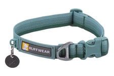 RUFFWEAR Collier pour Chien Front Range, Sangle Tubelok résistante, Anneau de Fixation en Aluminium et Boucle à Ouverture latérale, élégant et Durable River Rock Green 14"-20"