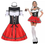 Snabb leverans Dam Bavarian Fancy Dress Outfit Oktoberfest Dirndl Beer Maid Costume Z Dresses M