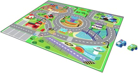 Chad Valley Dual Sided Toy Car Mat and 2 Cars