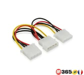 Alimentation MOLEX IDE male vers 2 femelle cable alimentation  MOLEX IDE 4 pins