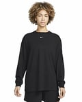 Nike Femme Nsw Essntl Ls Top Sweatshirt, Black/White, M EU