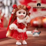 New 16 Cm BJD Mini Doll 13 Movable Joint Girl Baby 3D Big Eyes Beautiful DIY