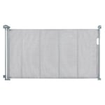 VEVOR Barrière de Sécurité Extensible Jusqu’à 153 cm Hauteur 87 cm Barrière Rétractable pour Bébés Ouverture d’Une Seule Main Clôtures en Mailles pour Enfants Chiens Chats Couloir Escalier Salon Gris