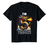 Youth Cool Fire Dragon Top for 5th Birthday I'm 5 Today for Boys T-Shirt