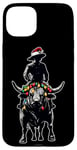 Coque pour iPhone 15 Plus Bull Rider Chapeau de Noël Motif taureau