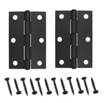 Pair Of Large 3"/75mm BLACK BUTT HINGES HEAVY DUTY Strong Steel Country Door