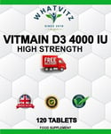 VITAMIN D3 4000IU HIGH STRENGTH 120 TABLETS VEGETARIAN FREE POST