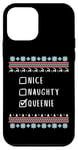 iPhone 12 mini Nice, Naughty, Queenie Christmas Ugly Sweater Style Case