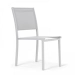 Chaise de jardin aluminium et textilène blanc  Oviala