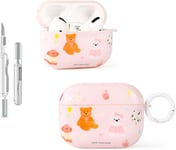 Compatible avec AirPods Pro 2e/1ère génération, coque amusante de dessin animé mignon avec kit de nettoyage (couple d'ours)