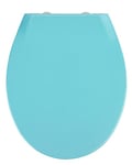 WENKO Abattant WC avec Frein de Chute Premium KOS, abattant WC clipsable avec Fixation INOX, Thermoplastique, 37x44 cm, Bleu