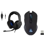 The G-Lab Korp Cobalt Casque Gaming PS4 - Micro Casque Gamer Audio Stéréo & Kult Helium Wireless Souris Gamer RGB sans Fil Pc Gamer, Rechargeable 3200 Dpi, Souris Gamer Retroeclairé