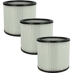 vhbw Lot de 3x filtres à cartouche compatible avec ShopVac Pro 30 PW, 1300 Inox, 1300, 30, Super 30 aspirateur - Filtre plissé