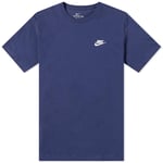 NIKE SPORTSWEAR CLUB NAVY MEN'S SHORT SLEEVE T SHIRT TEE TOP CREW NECK CLASSIC