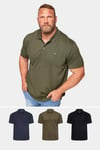 3 Pack Plain Polo Shirts