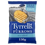 Tyrrells Furrows Sea Salted Sharing Crisps 150 g