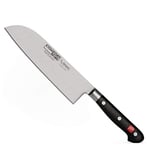 Burgvogel Solingen Couteau Santoku Comfort Line forgé 18 cm, inoxydable, lavable au lave-vaisselle, couteau de chef asiatique de haute qualité, riveté, noir