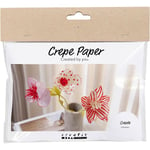 Mini DIY Kit Kreppapir, Blomster, pastellfarger, 1 pk.