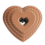 Nordic Ware Tiered Heart Cast Bundt Pan, Original Cast Aluminium Bundt Tin, Official Bundt Cake Tin with Heart Pattern, Premium Cake Mould Made in The USA, Colour: Toffee 89937, 12 Cup Capacity