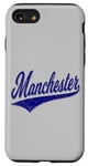 Coque pour iPhone SE (2020) / 7 / 8 Manchester City England Varsity SCRIPT Maillot de sport classique