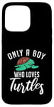 Coque pour iPhone 15 Pro Max Seul un garçon qui aime les tortues Un mignon amateur de tortues de mer