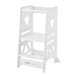 VEVOR Tabouret Enfant Charge Max. 158 kg échelle d'apprentissage en Bambou, Filet de sécurité à 3 hauteurs, échelle Tour Hauteur 844 x 553 x 482 mm de Chambre Cuisine Salle de Bain séjour Enfants