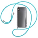 Collier pour Xiaomi Redmi 9A turquoise (A) Etui Coque de protection avec cordon