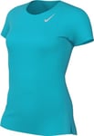 NIKE DD5927-443 W NK Fast DF SS TOP Sweatshirt Women's Rapid Teal/Reflective SILV Size S