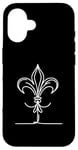 Coque pour iPhone 16 Dessin artistique en une ligne Fleur de lys